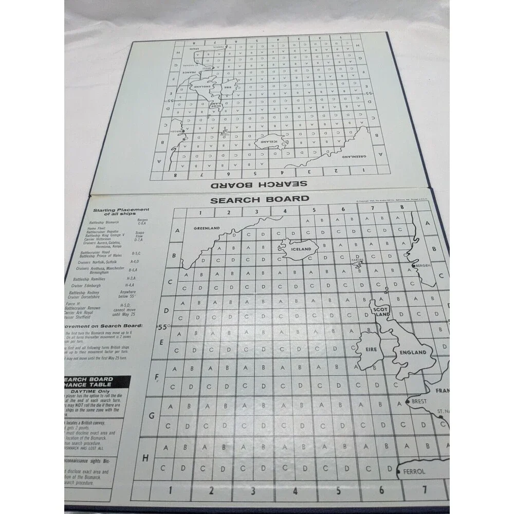 Avalon Hill Bismark Board Game Complete